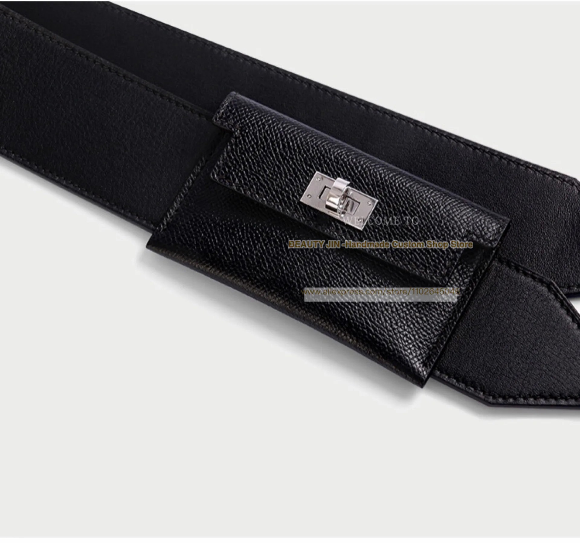 Width Kely Pocket Epsom Swift Togo Leather Wide Shoulder Strap