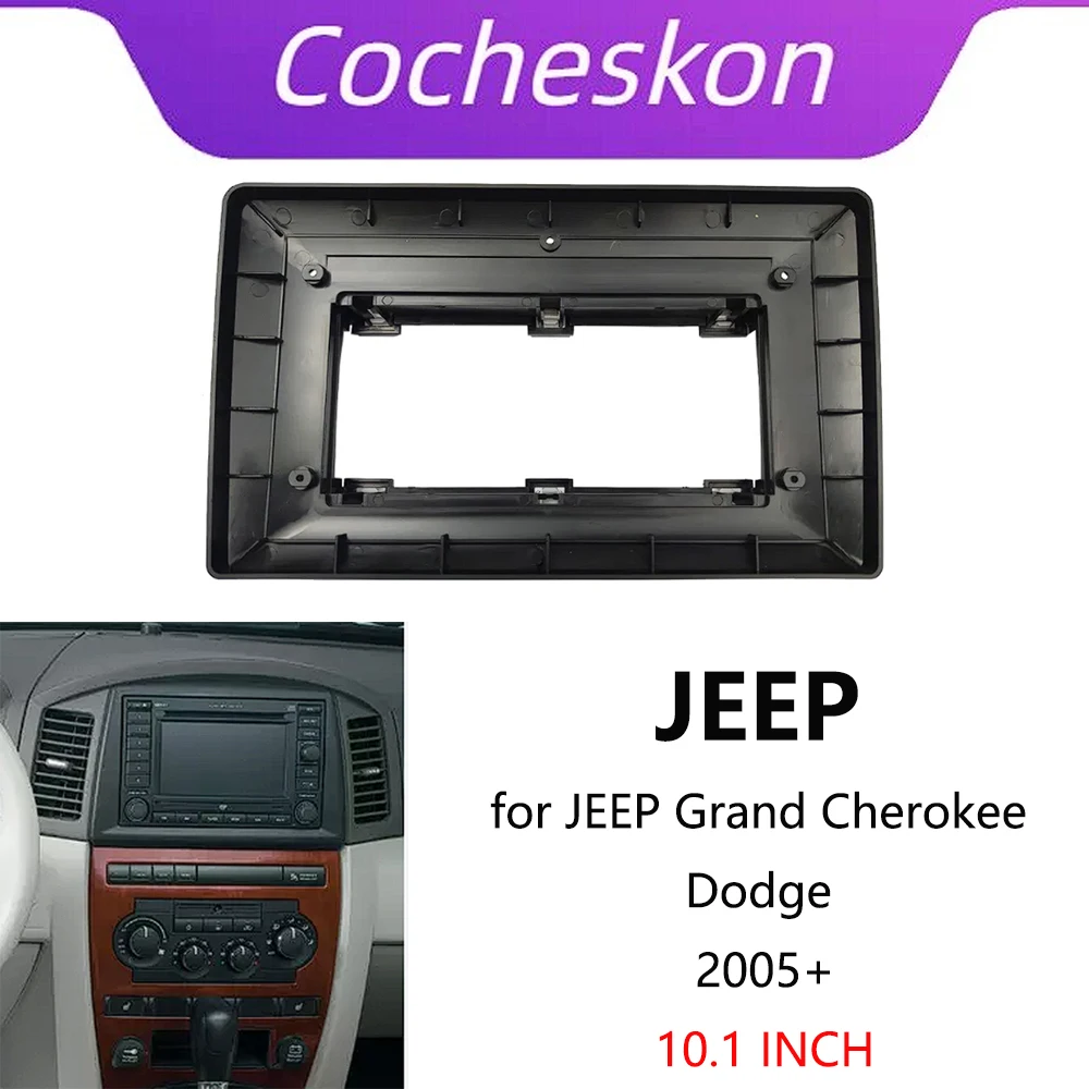 

Автомобильные аксессуары 2 Din 10,1 дюйма радио Fascia DVD GPS MP5 Панель рамка для JEEP Grand Cherokee Dodge 2005 + комплект крепления приборной панели