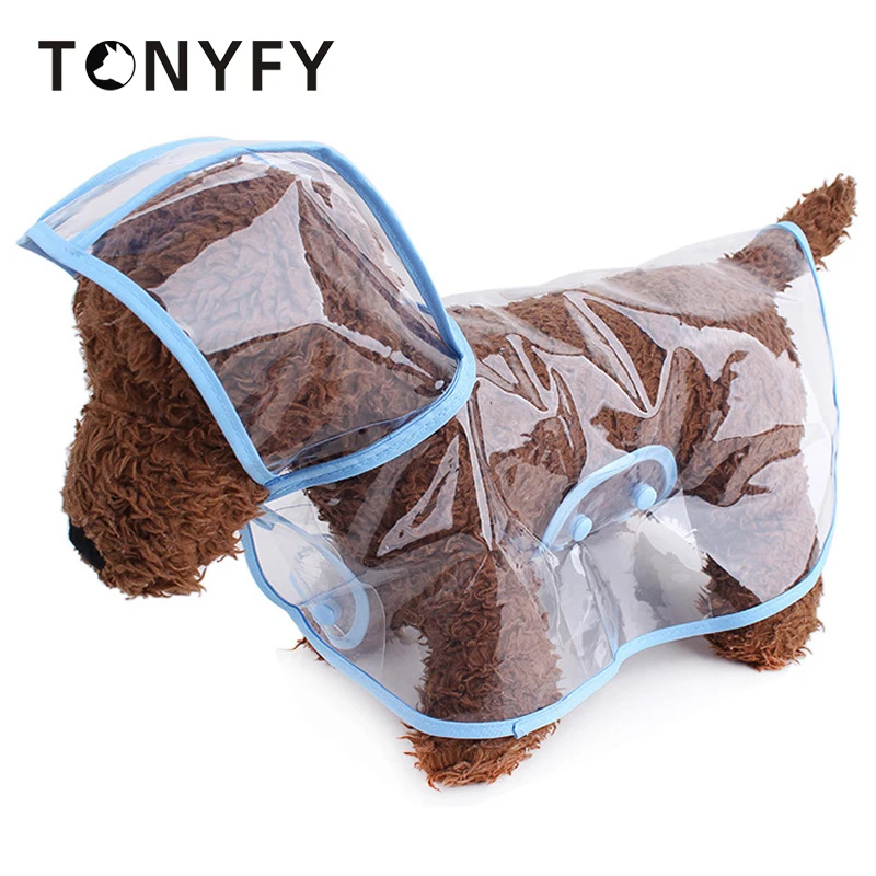 

Waterproof and Fashionable PU Transparent Soft Raincoat for Pets Small and Medium-Sized Dog Two-legged Dog New Cat Raincoat