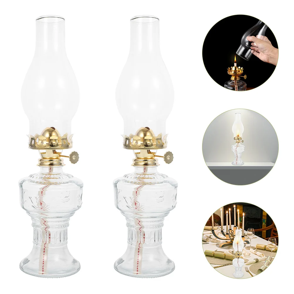 

Lamp Oil Glass Kerosene Vintage Retro Lamps Lanternlanterns Clear Decorative Rustic Butter Style Classic Globes Chamber