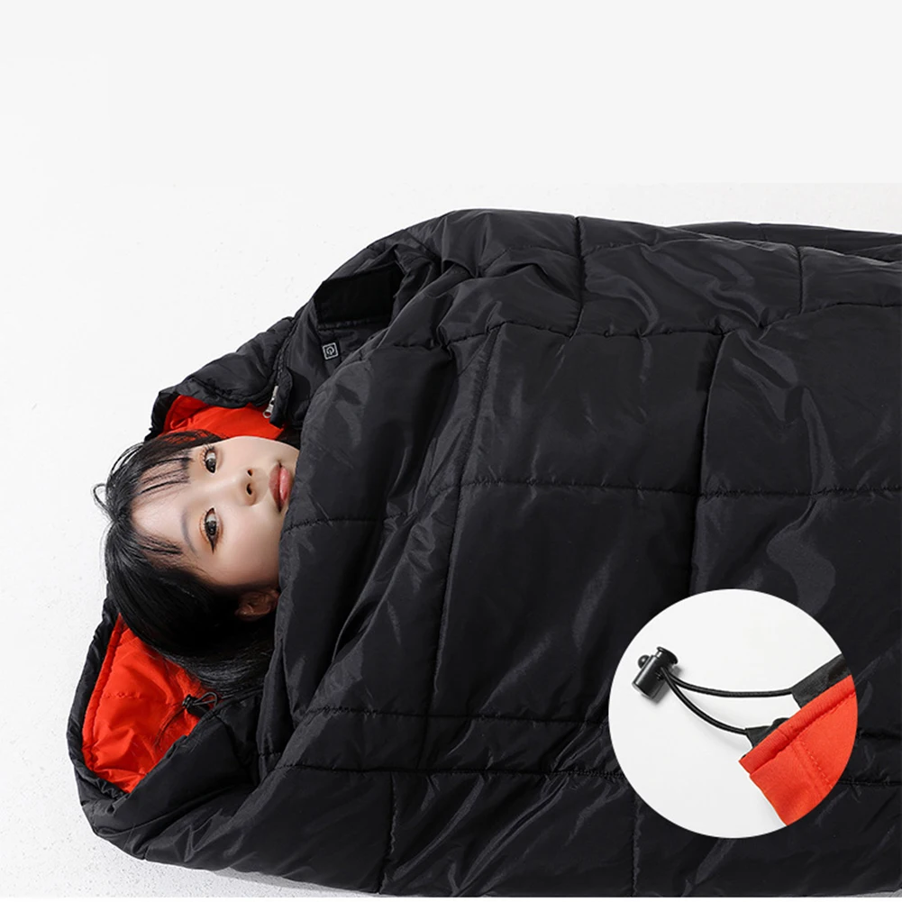 

Down Sleeping Bag Lightweight Compression Sleeping Bag Waterproof USB Charging 3 Heating Levels 4 Heating Areas for Cold Weather