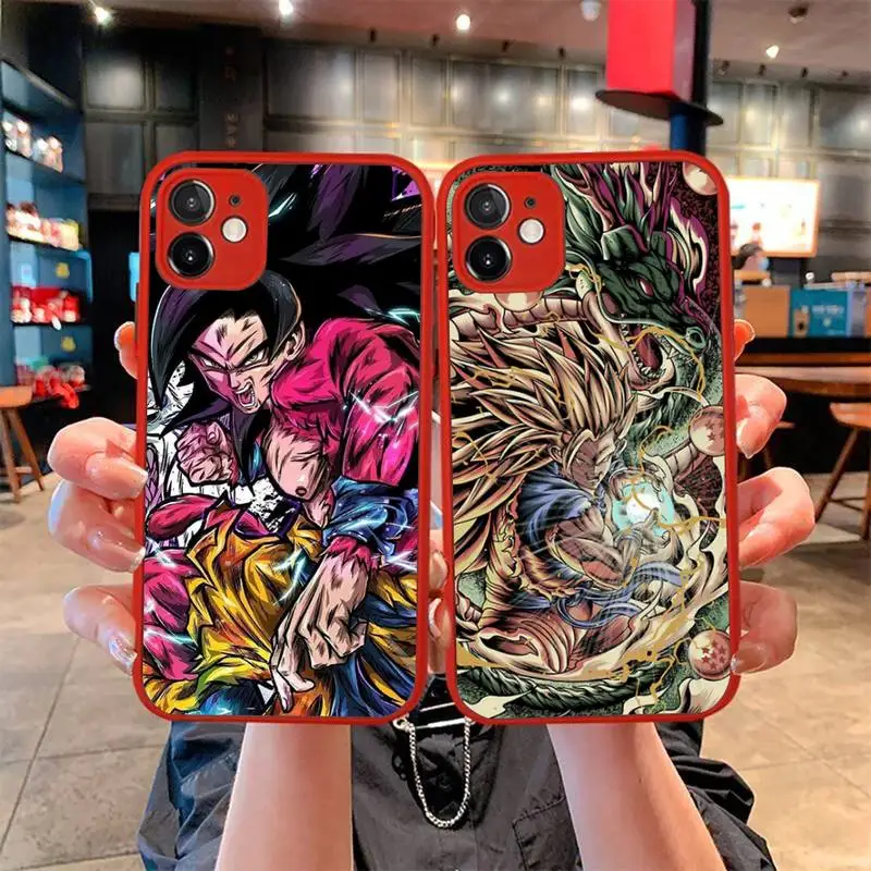 Cool Dragon-D-B-Manga Art Balls Z Anime Phone Case for iPhone 14 11 12 13 Mini Pro Max 8 7 Plus X XR XS MAX Translucent Matte