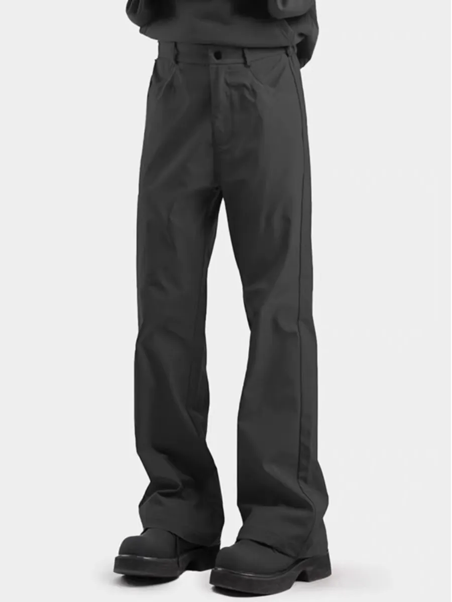 Cleanfit Black Micro-Pull Curved Knife Suit trousers Men's Autumn and Winter Pants with Velvet Zi Pu Handsome High-Grade Casu...