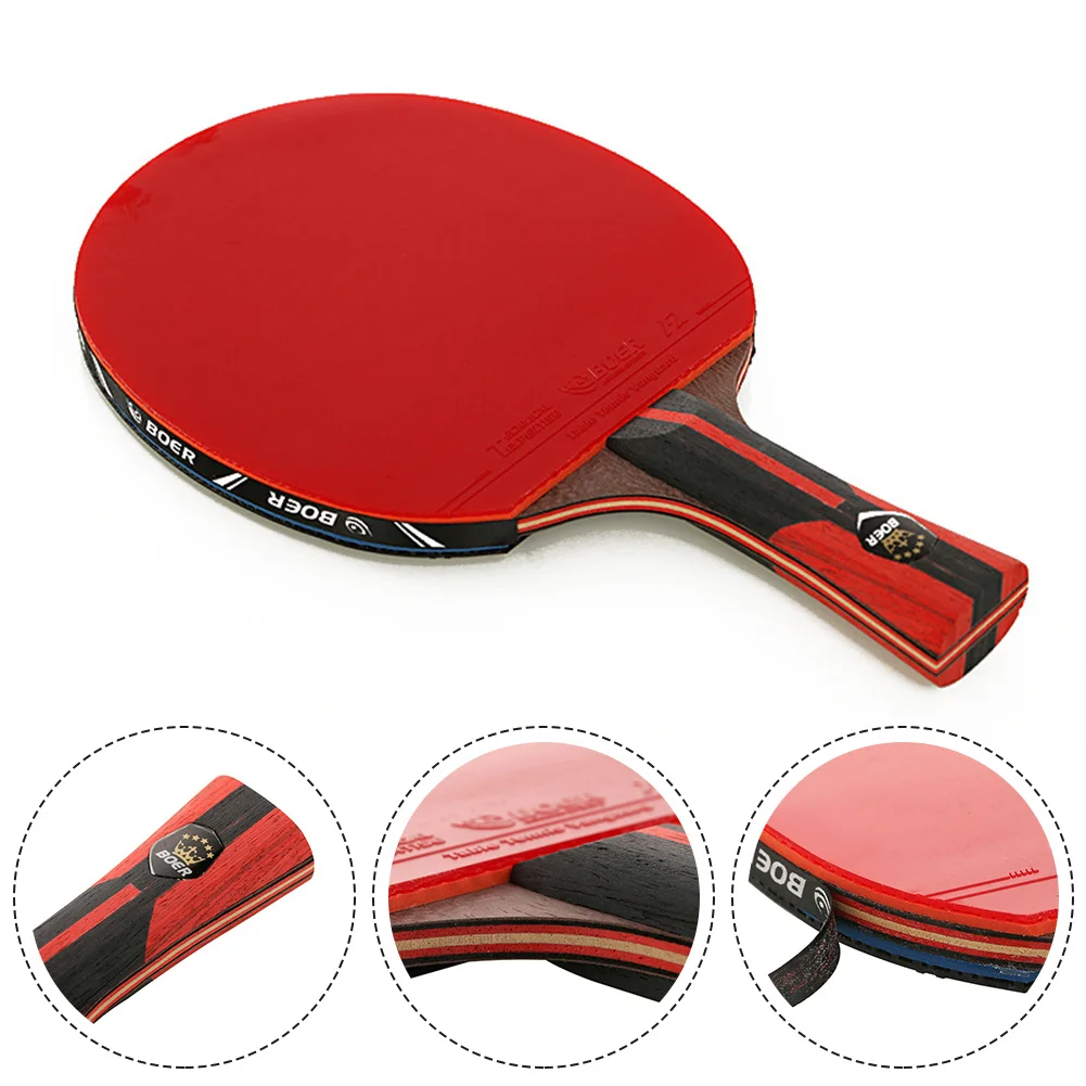 

6 Star Table Tennis Racket 7 Ply Wood Ping Pong Bat Long Handle Ping Pong Rackets Outdoor Ping Pong Sport Accessories