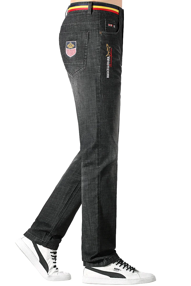 2023 New Summer Men's Jeans Stretching Cotton Bruce&Shark Loose Straight Casual  Fashion Denim Jeans Cowboys Jeans Big size 42