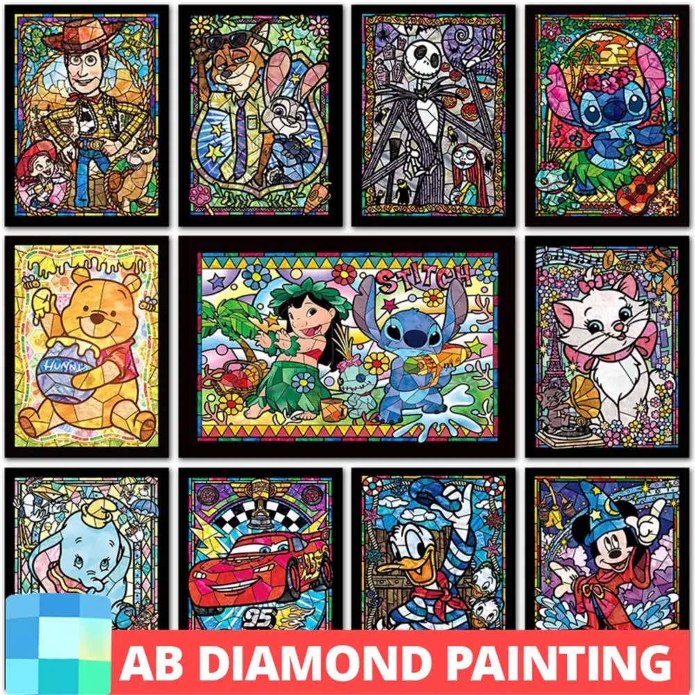 

AB DIY Diamond Painting kit Disney Mickey Mouse Dumbo Cars Full Square Round Diamond mosaic embroidery Cross stitch Home Decor