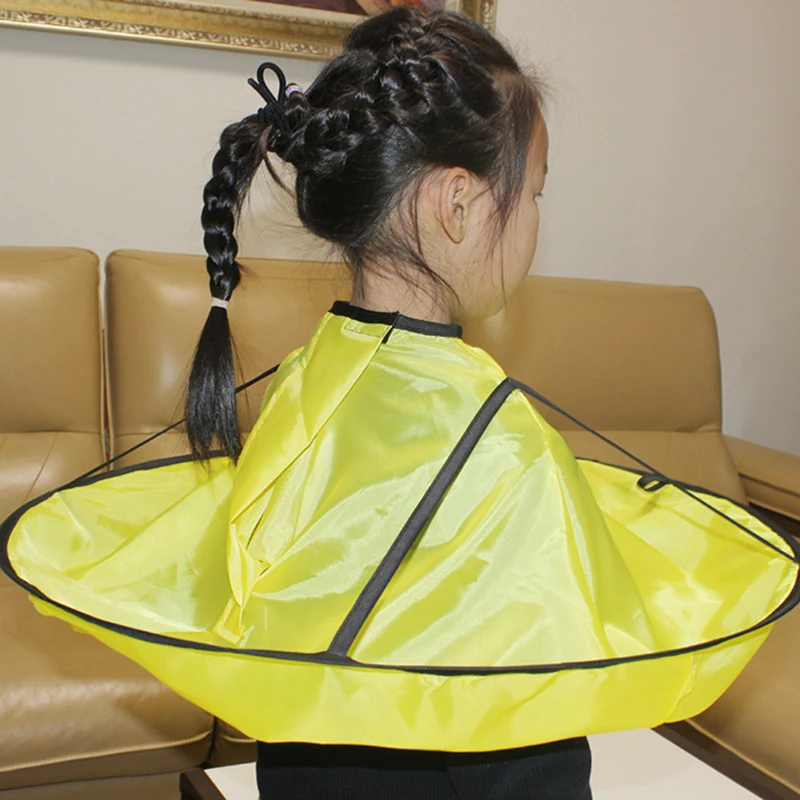 

1PC Foldable Hair Cutting Cloak Umbrella Cape Waterproof Haircut Gown Apron Adult Kids tool Home Hair Styling Accessory