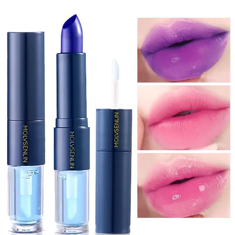

Magic Blue Lipsticks Waterproof Temperature Color Changing Magic Lip Stick Moisturizing And Long Lasting Lip Balm Makeup For