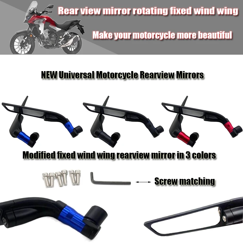 

Motorcycle Mirror Modified Wind Wing Adjustable Rotating Rearview for Yamaha MT15 MT125 MT03 MT25 TRACER 700GT 900GT