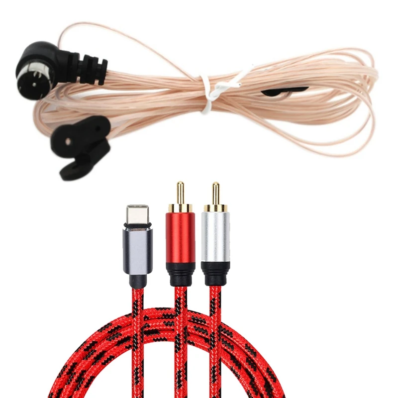 

FM 75 Ом Dipole Внутренняя антенна T-образный штекер F-тип Разъем Антенна с USB Type-C на 2 RCA аудиокабель Type-C RCA кабель