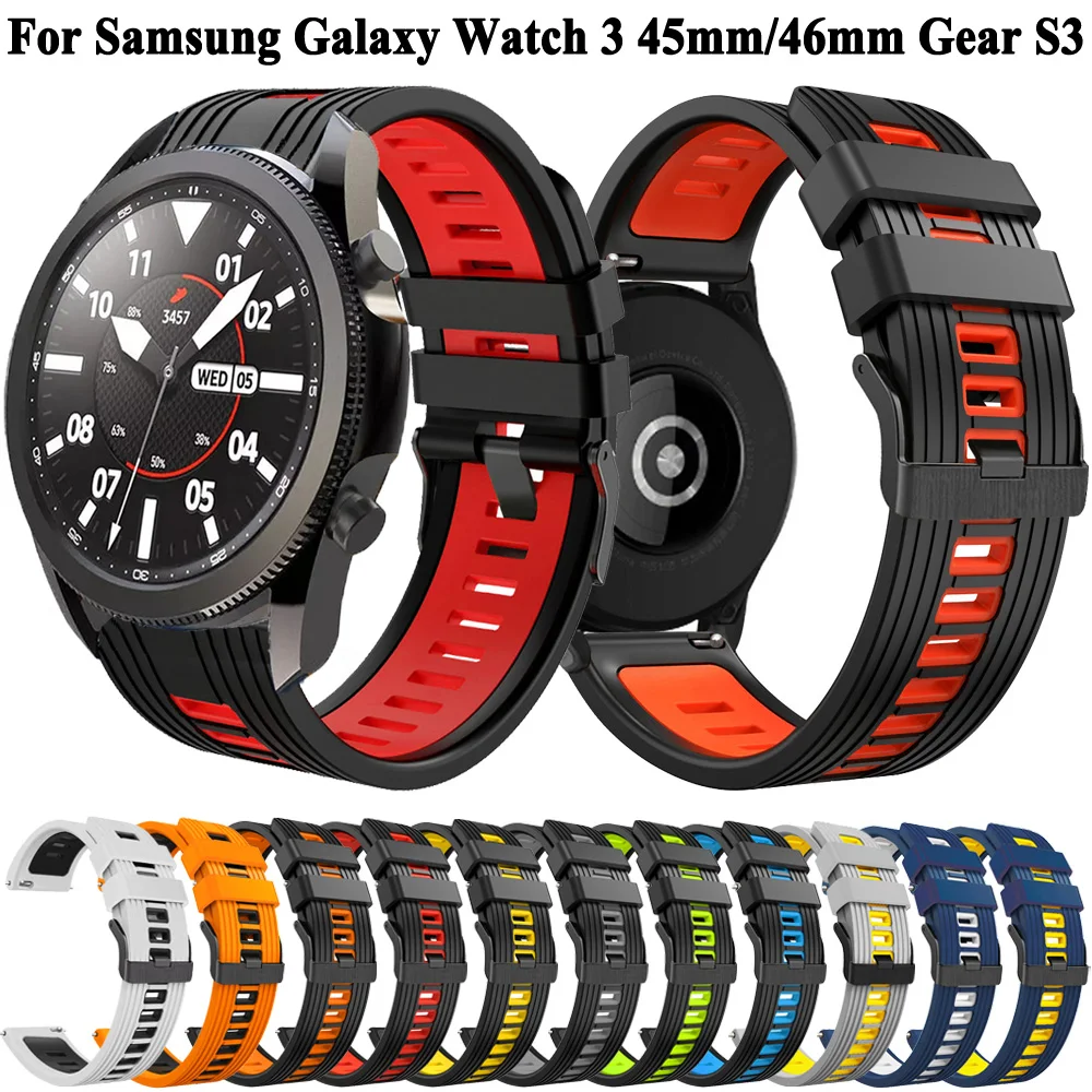 

22MM Silicone Watchbands For Samsung Galaxy Watch 46mm Gear S3 Classic/Frontier Galaxy Watch 3 45mm Bracelet Wristband Strap