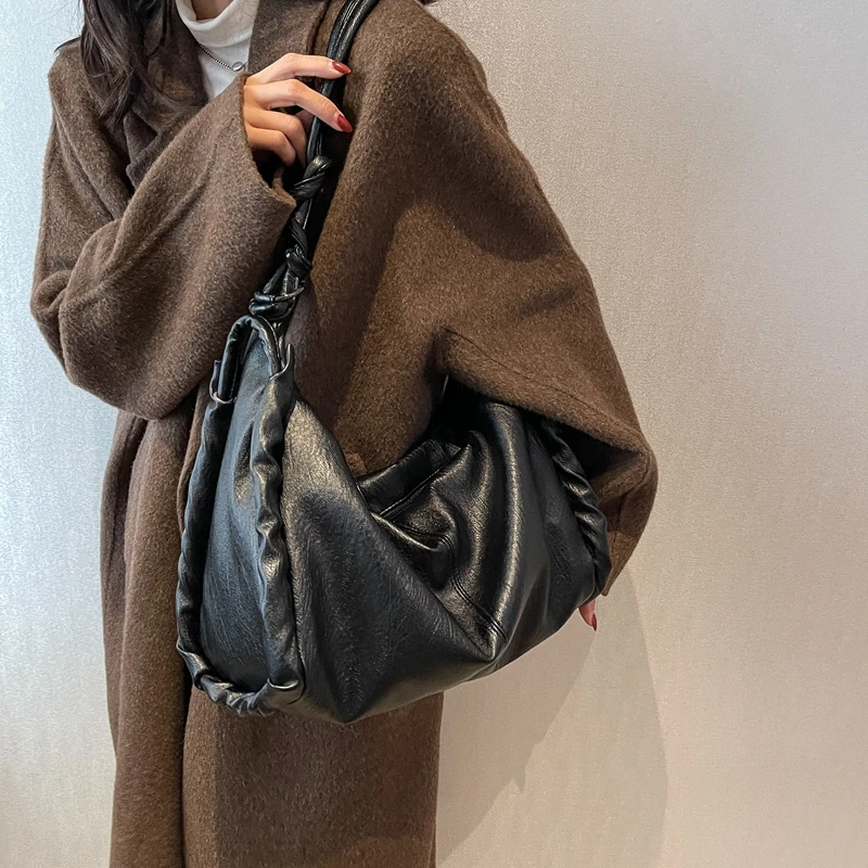 

Винтажная женская сумка через плечо, дизайнерский кошелек, дамская сумочка из мягкой кожи, вместительный тоут на плечо с цепочкой