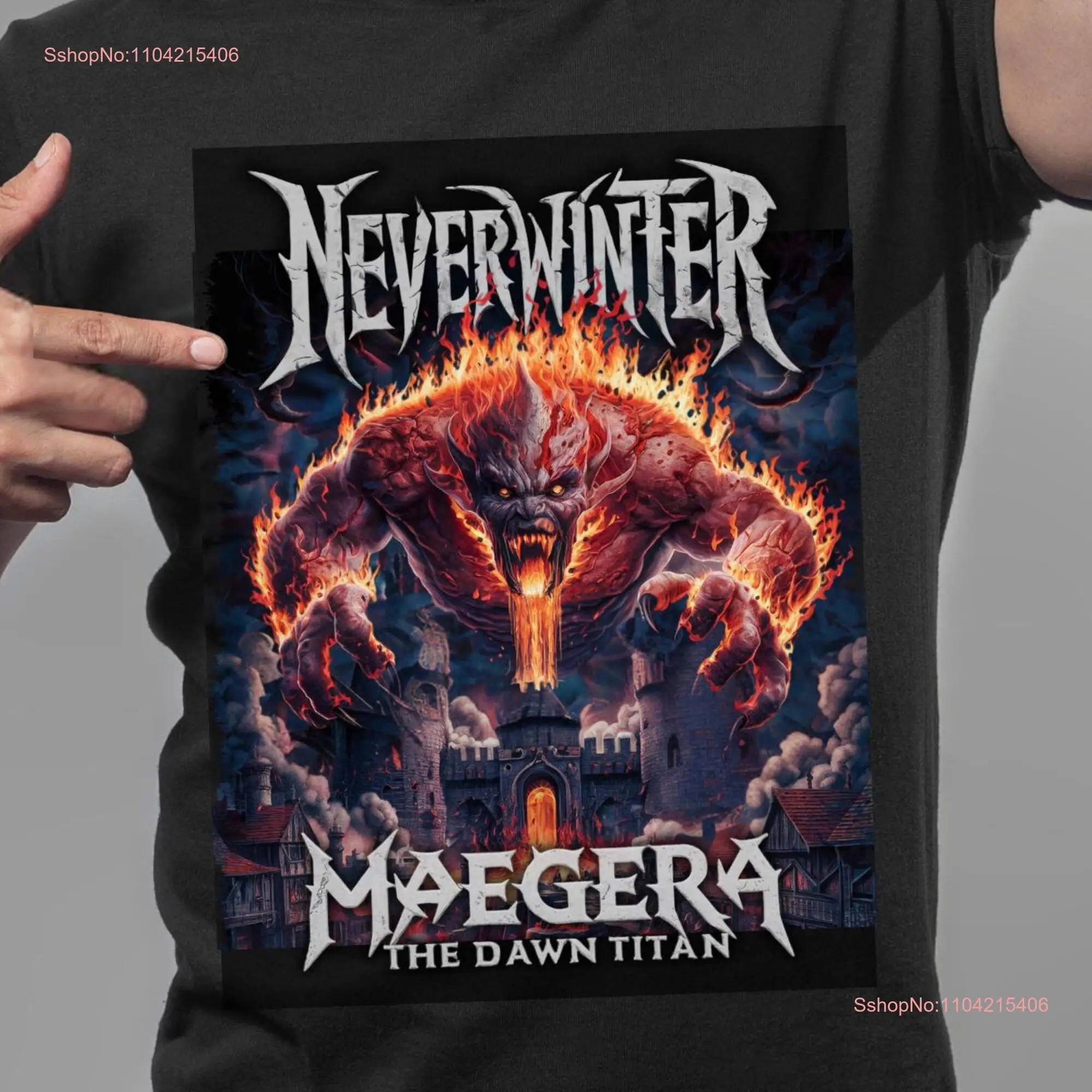 Neverwinter Maegera the Dawn Titan T Shirt long or short sleeves