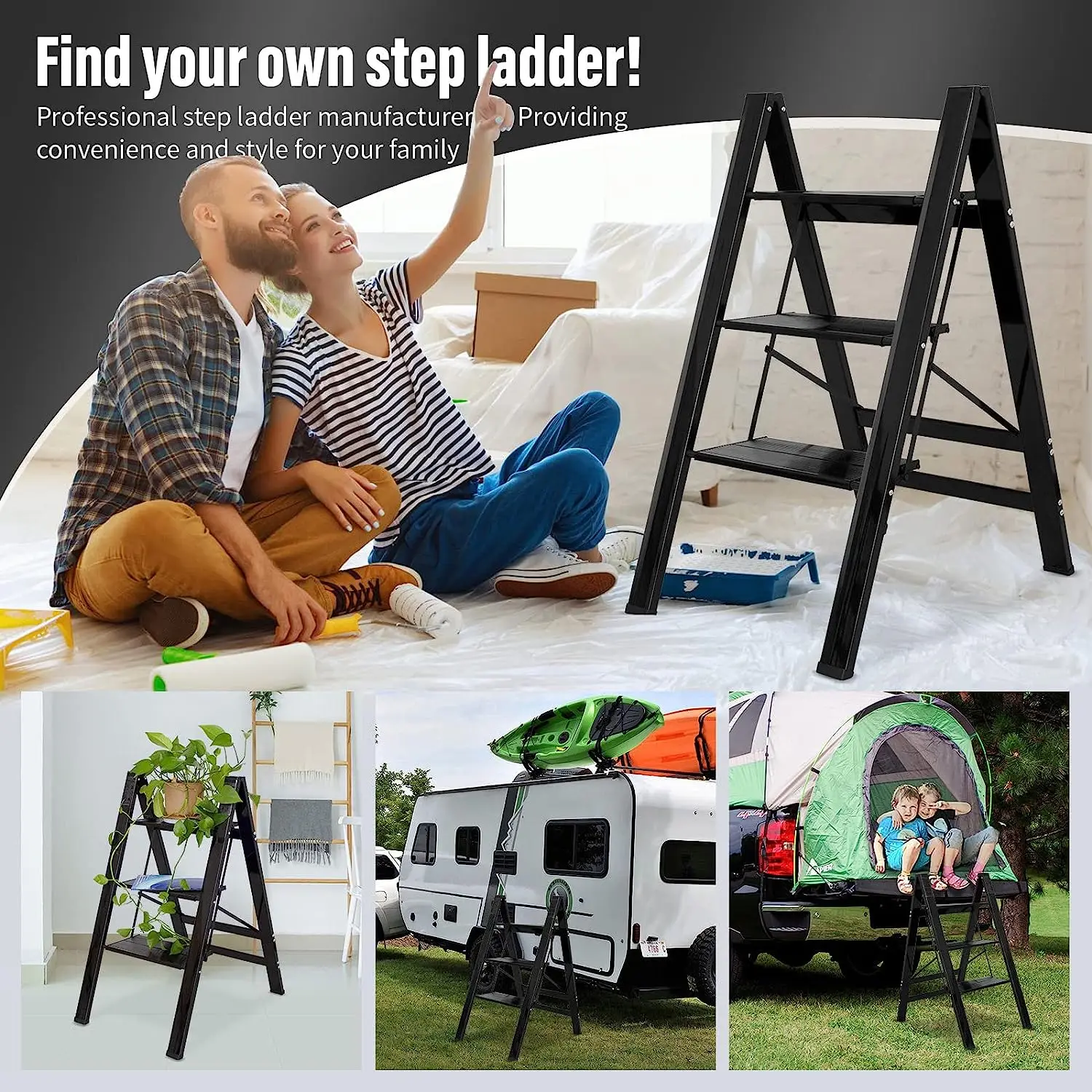 

Folding Ladder 3/4/5 Steps Folding Stairs For Home Thickened Aluminum Ladder Step Stool Anti-slip Herringbone Stair Ladders