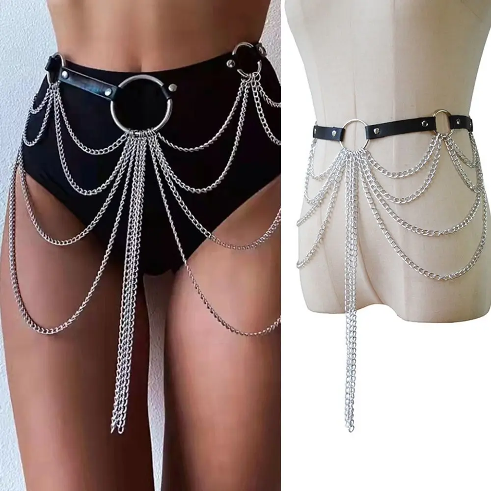 

Fashion Body Harness Elegant Trendy Slimming Cummerbands Metal Chain Belt Tassel Pendant Waistband Waist Band