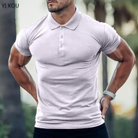 mens solid color t shirt multicolor cotton short sleeve mens polo shirt casual fashion top men clothing