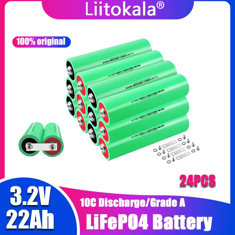 

Аккумуляторная батарея LiitoKala Lifepo4, 3,2 В, 22 Ач, 12 В, 48 В, 24 шт.