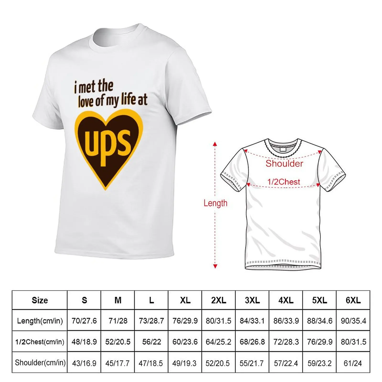 Фото Я встретил любовь своей жизни в UPS T-Shirt, футболка большого размера для повседневной носки. №2