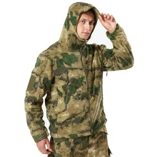 S-4XL Fleece Jacket Camouflage Warm Hooded Coat Multi-pockets Men Women Outdoor Trekking Hiking Climbing Camping Tooling Clothes