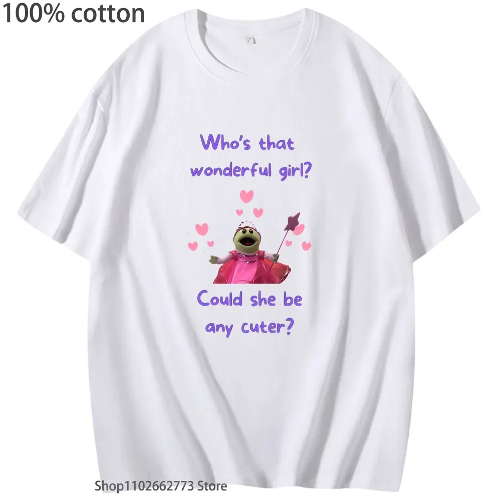 Фото Милая футболка Nanalan Who's That Wonderful Girl Рубашки Could She Be Any Cuter Топы Мужчины 100% хлопок Аниме Одежда Женская повседневная одежда №2