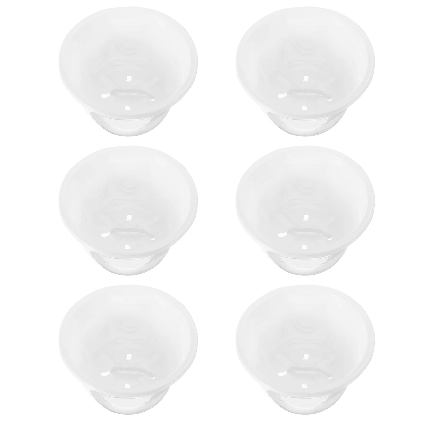 

6 Sets Flower Pots Planter Plastic Home Container Hydroponics Planting White Decorative