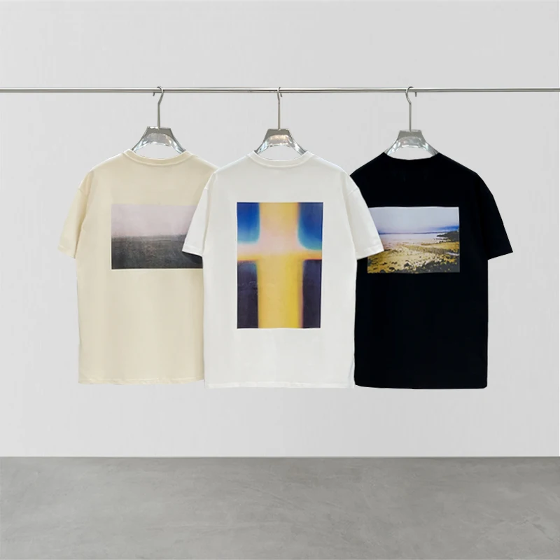 

Essentials T-shirt High Quality Fashion Brand Short Sleeve California Landscape Print Hip Hop Loose Simple Unisex Round Neck Tee