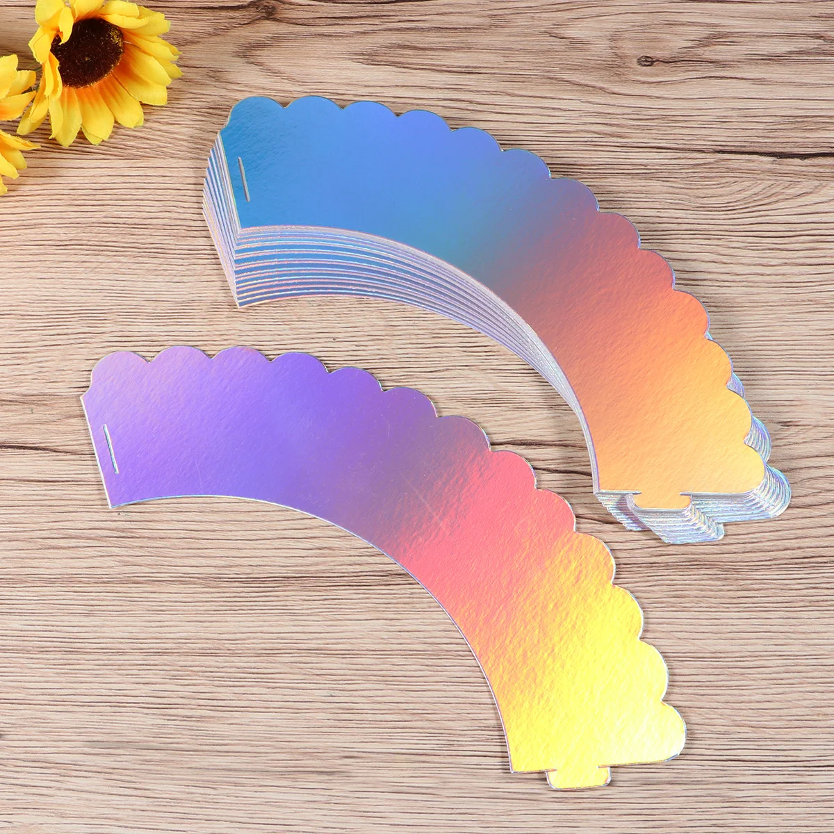 

24pcs Iridescent Rainbow Cupcake Wrappers Cupcake Liners Muffins Holder Decoration for Baby Shower Birthday Party