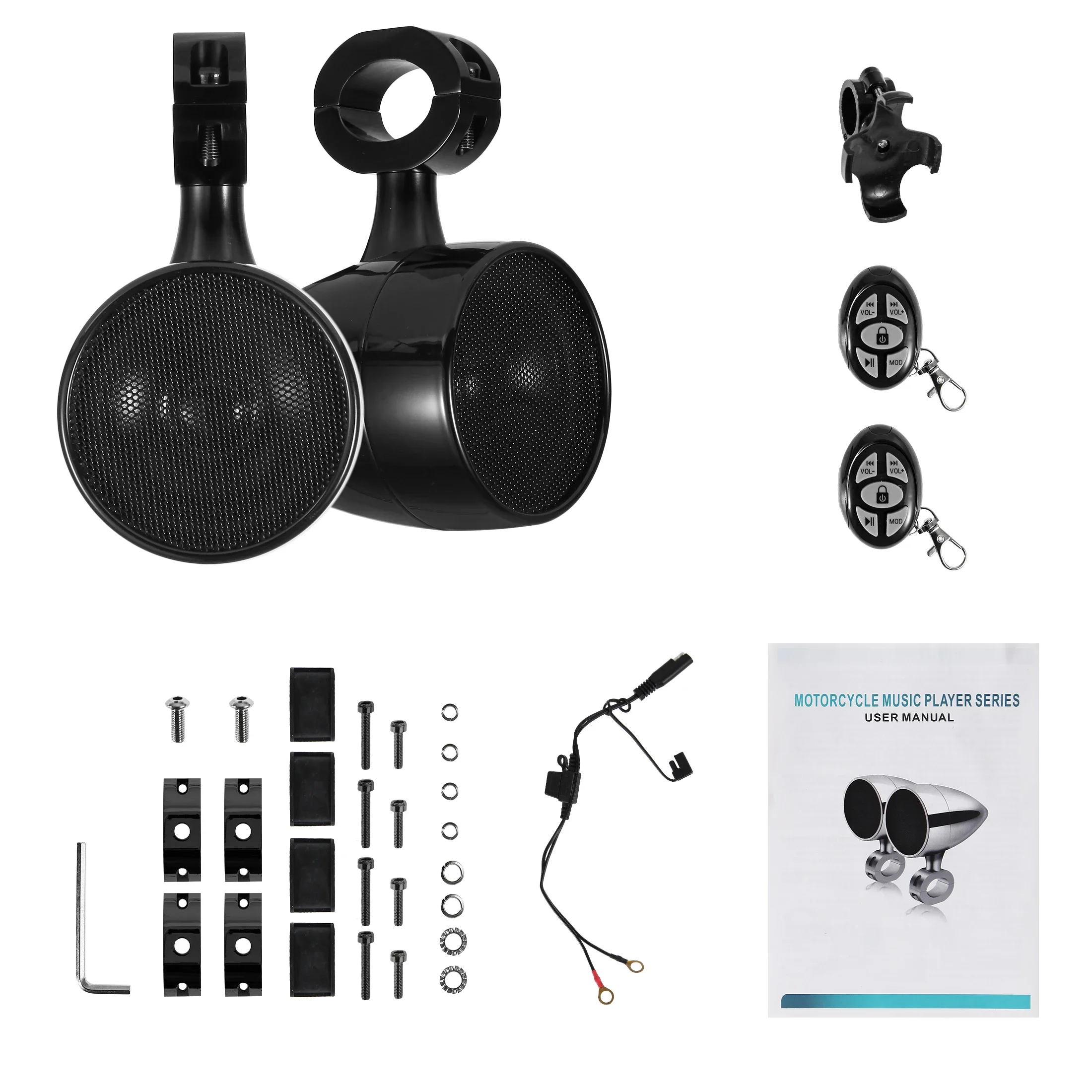 

3-дюймовый мотоцикл аудио bluetooth/USB высокой мощности аудио с пультом дистанционного управления для 26-33 мм руль Защитная панель Поддержка MP3/WMA/WAV