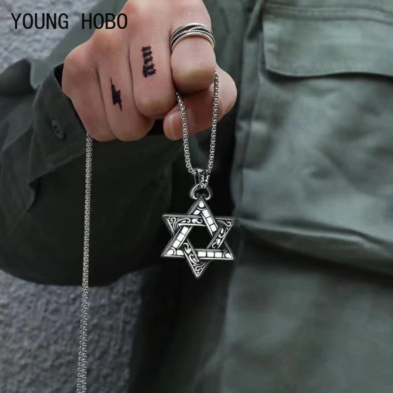 

Новинка, модное тибетское ожерелье YOUNG HOBO с подвеской в виде двойной звезды, Очаровательное ожерелье-чокер, цепочка из черной змеи, шнур, юве...