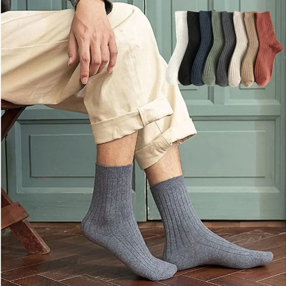 

Новинка, модные Бесшовные Удобные Мягкие хлопковые носки средней длины на сезон осень-весна, теплые носки для женщин и мужчин