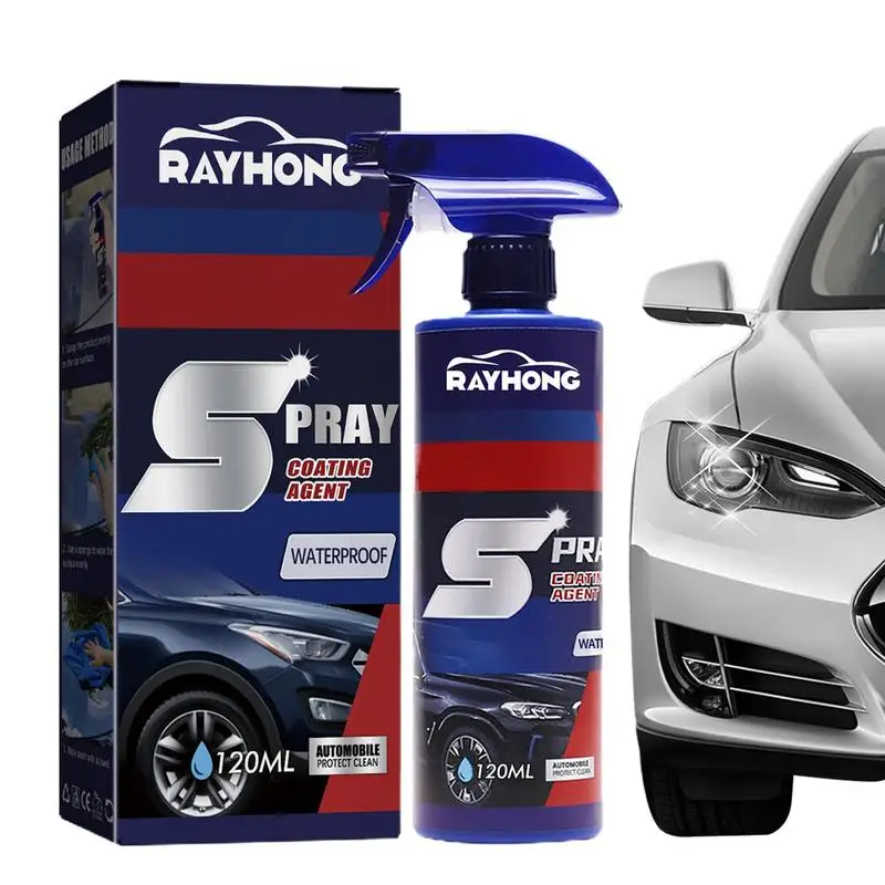 

3 In 1 Ceramic Coating Spray High Protection Car Wax Polish Spray Waterless 120ml Car Shield Coating Car Paint Refurbish Agent
