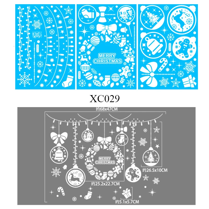 

1set Christmas Wall Window Stickers Marry Christmas Decoration For Home Christmas Ornaments Xmas Gift New Year 2023