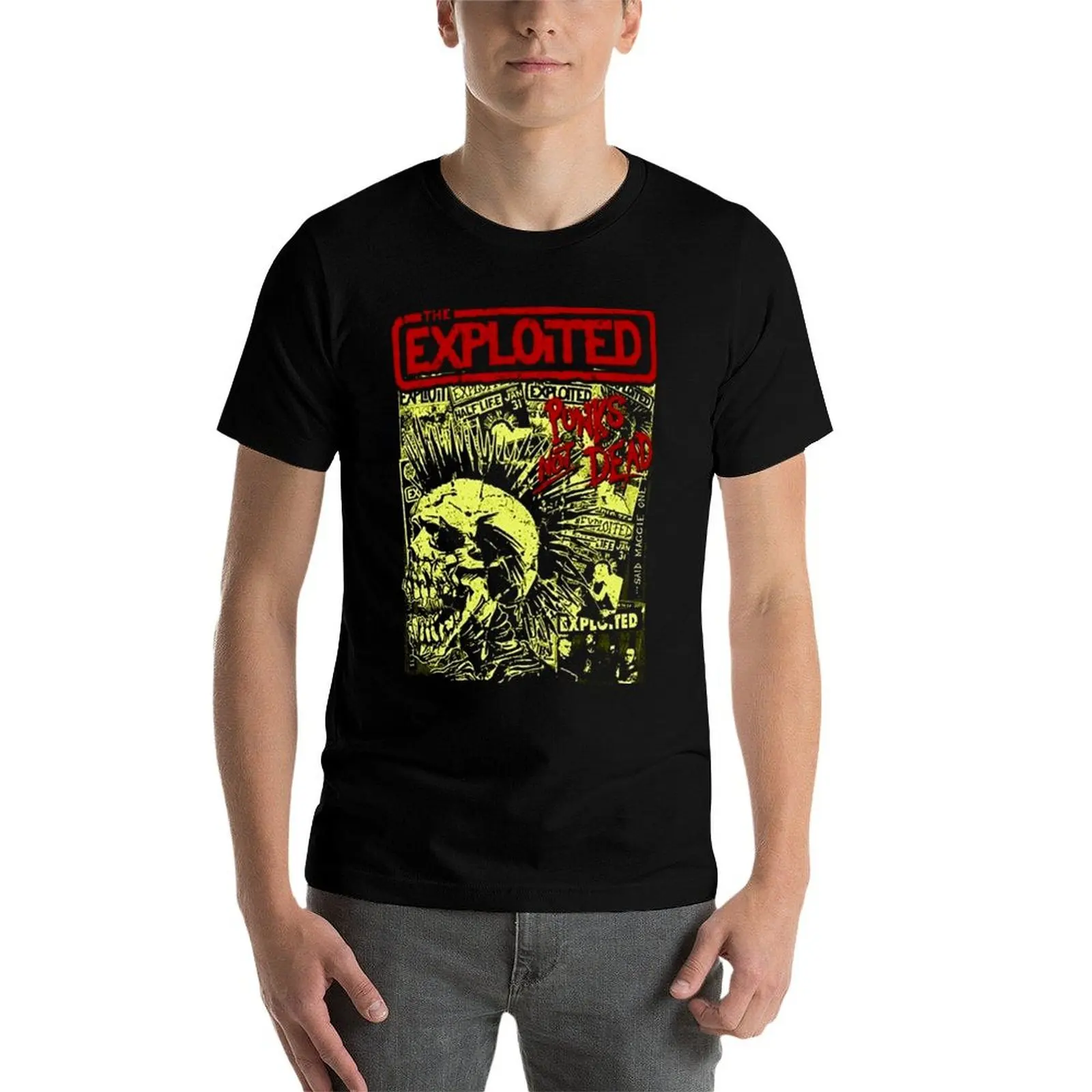 Фото Футболка The Exploited, минималистичная однотонная футболка с круглым вырезом №3