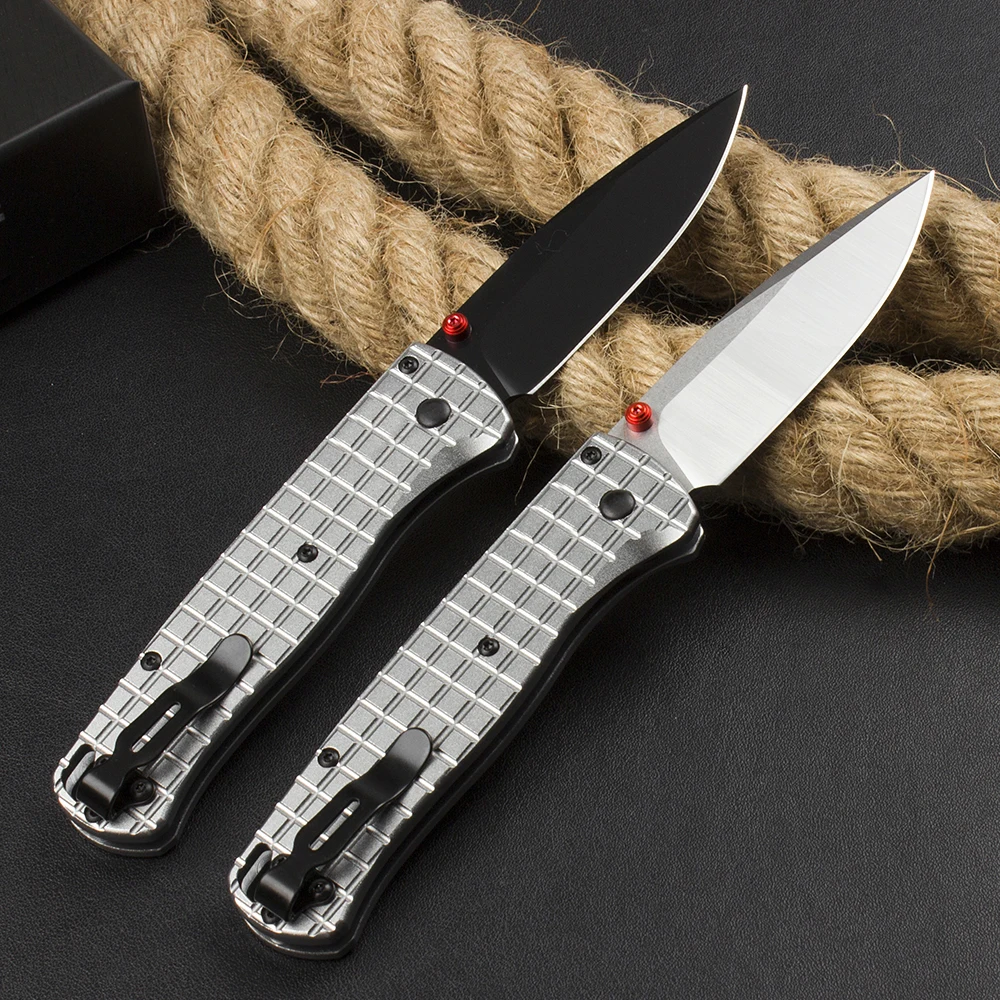 

Bench 535 Made BK4 Knife D2 Steel Blade Aluminum Handle Outdoor Camping Self Defense BM535 Bk-4 Grenade Pattern Pocket Knife