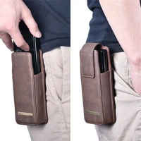 for samsung galaxy z fold 3 2 1 5g pouch belt clip holster flip case for galaxy z fold3 5g waist bag leather phone bag brand new