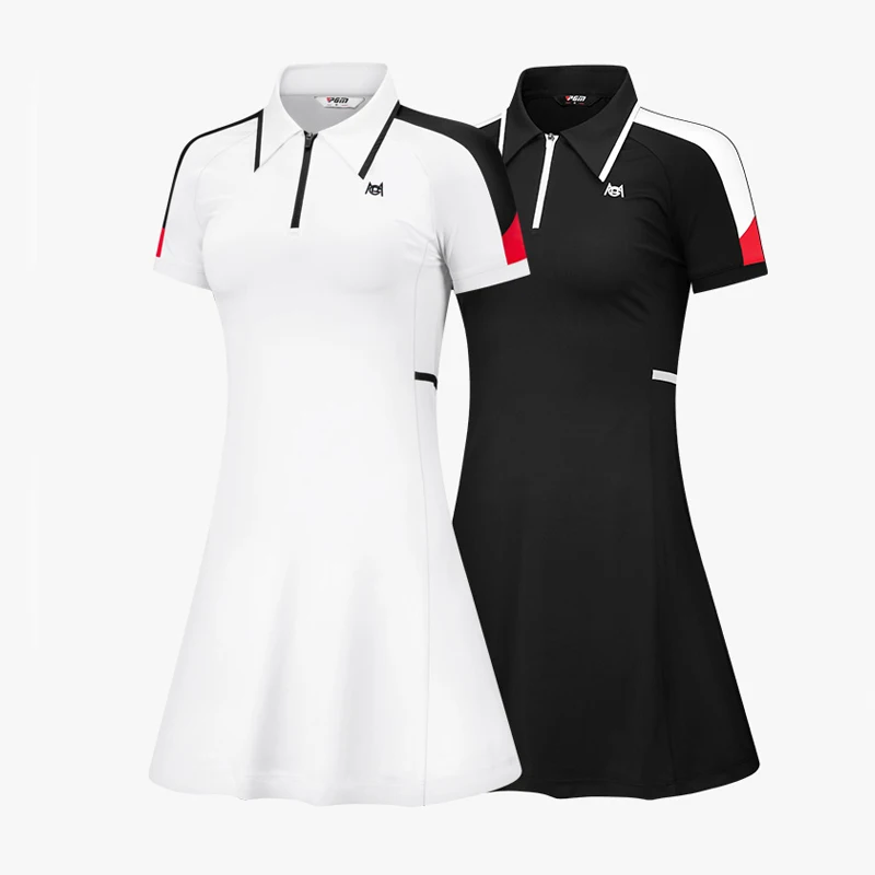 

Платье для гольфа, женская мода, весна-лето, рубашка-поло с коротким рукавом, платье, спортивная короткая юбка, теннисные платья