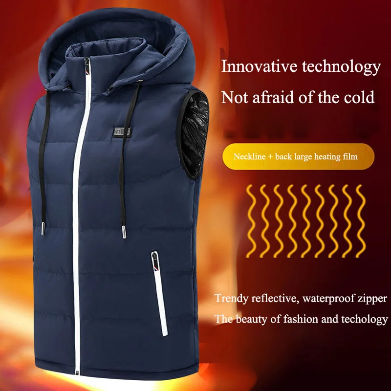 

Thermal Warm Clothing Winter Sports Heated Vest M-4XL Solid Heated Jacket ded Men Women Coat Smart USB Shift Electric Heating