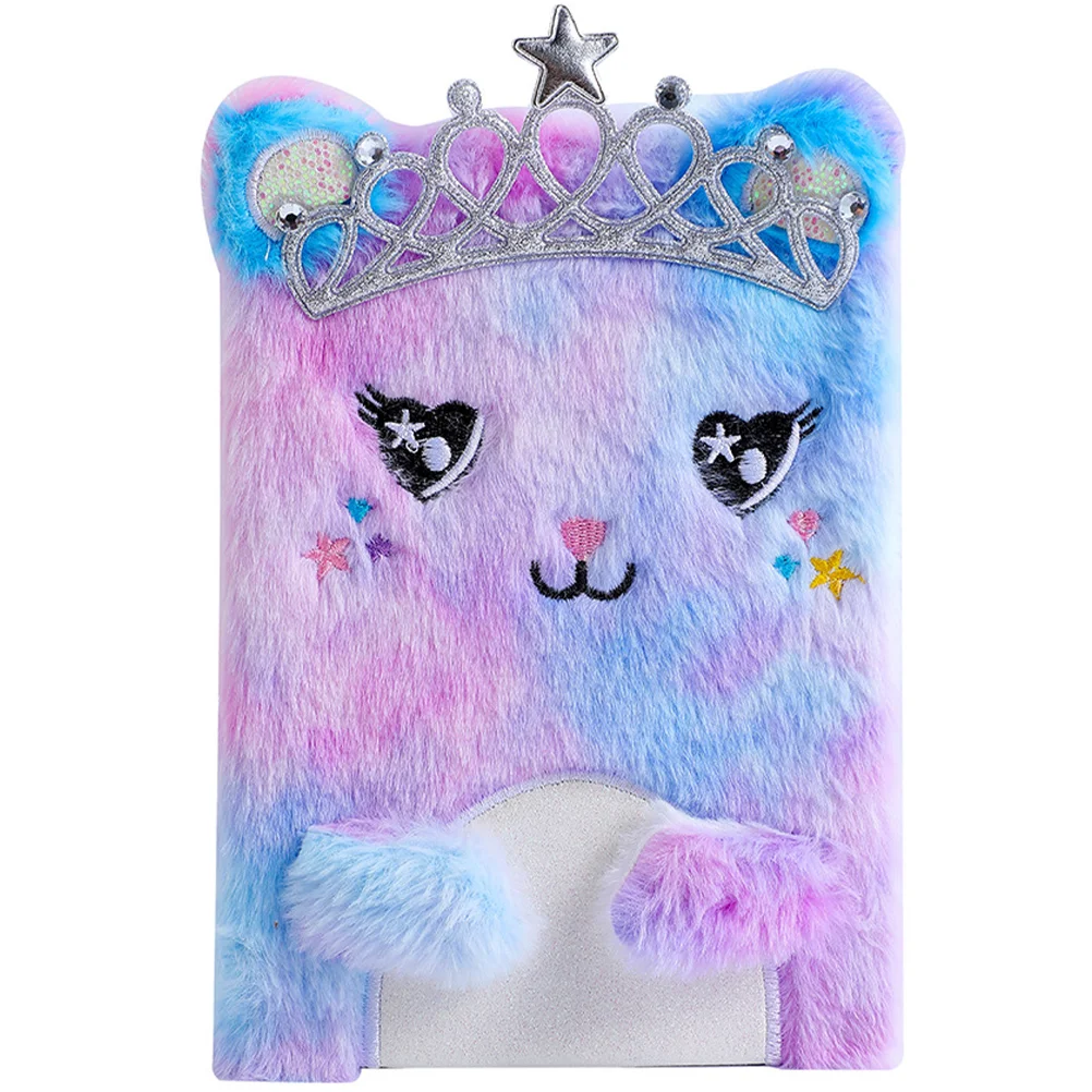

Notebook Book Diary Journalfluffy Girl Plush Fuzzy Notepad Note Use Dailygifts Birthfay Locklined Soft Cartoon Secret School