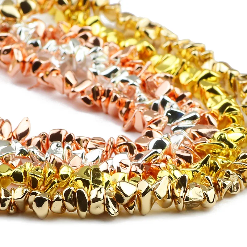 Золотистые/Серебристые бусины-разделители 4-10 мм из гематита и натурального