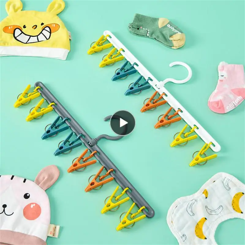 

Rotate Clothes Clip Small Detachable Drying Clip Pp 8-clip Clothes Hanger Household Clothes Drying Clip Children High-quality