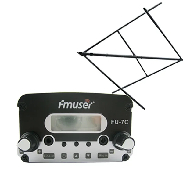 

FU-7C 7W 5Watt FM Radio Transmitter + CP100 Circularly Polarized Antenna+Coaxial Cable Wireless Station Buy For Church
