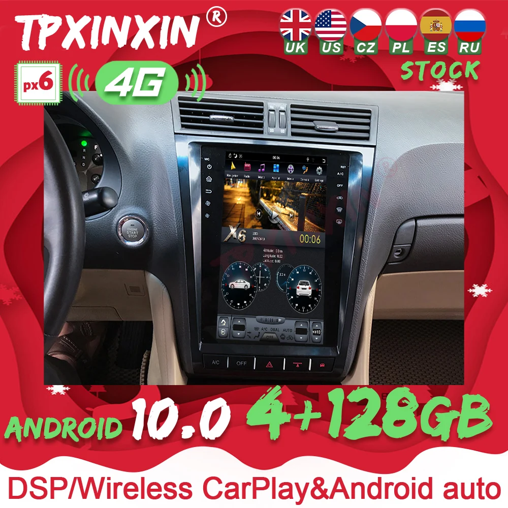 

For Lexus GS GS300 GS350 GS400 GS430 GS460 2004-2011 12.1" Android 10 Car Radio Auto GPS Navigation DVD Player PX6 4G Head Unit