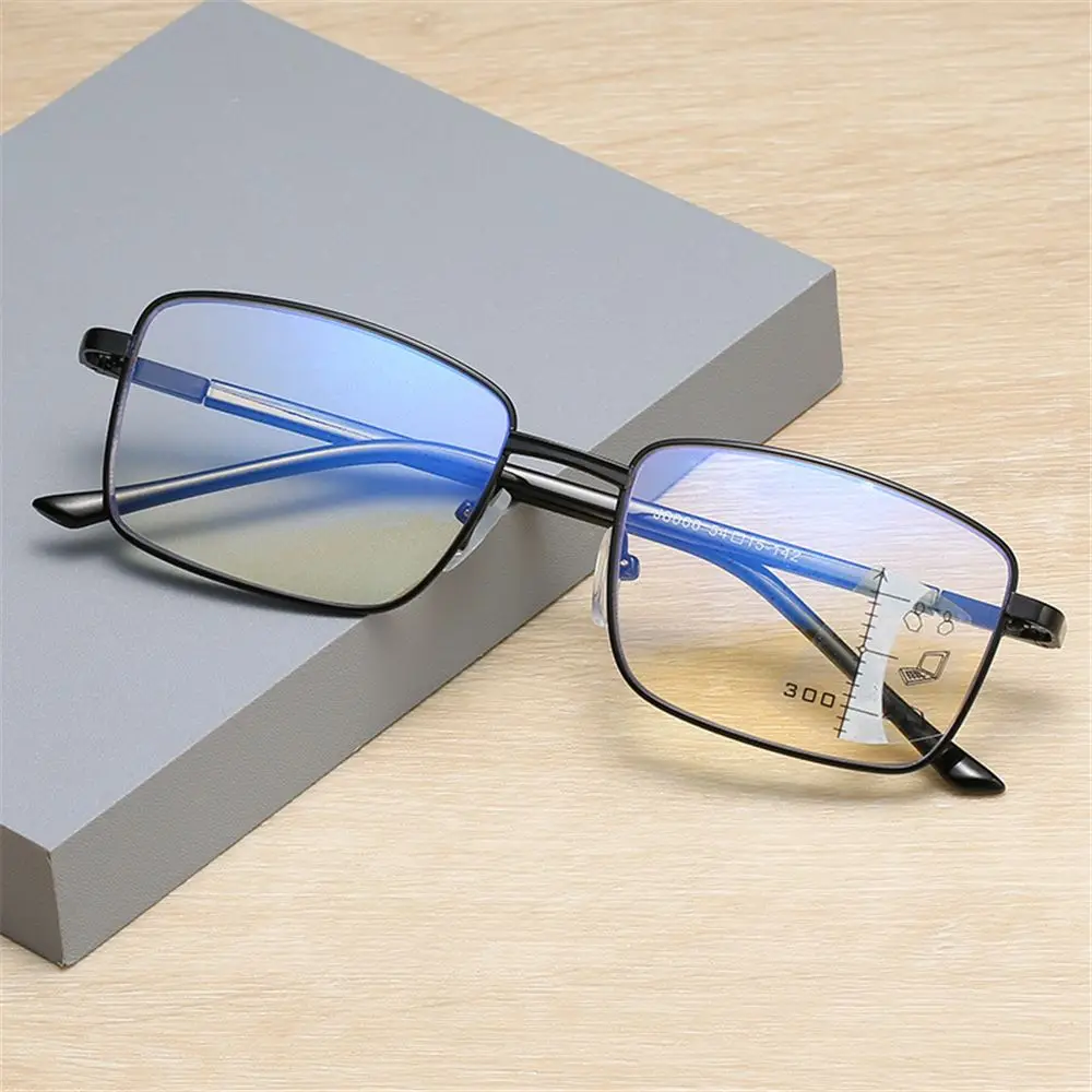 Metal Progressive Multifocal Reading Glasses Anti Blue Light Reading Glasses Presbyopia Glasses Computer Goggles Vision Diopter