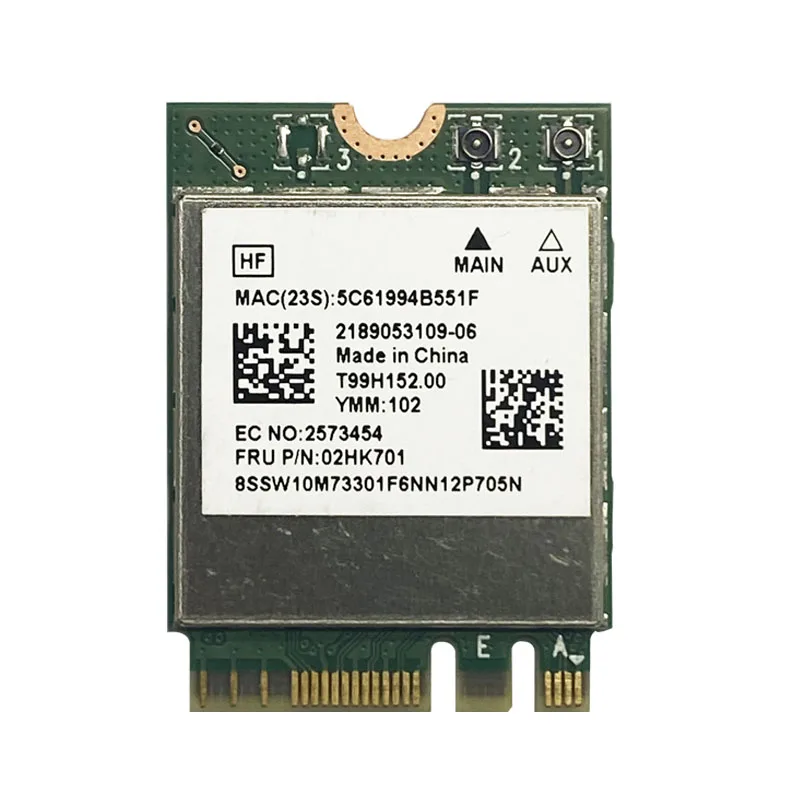 Фото Беспроводная сетевая карта RTL8822CE 8822CE 802.11AC WiFi 867 Мбит/с Bluetooth 5,0 NGFF FRU 02HK701 для Lenovo E460 E465 E470 E475 E560 №2