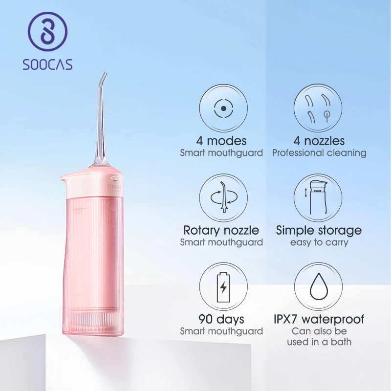 SOOCAS W1 Water Flosser Teeth 4 Type Nozzle Cleaner Oral Irrigator Cleaner 7-modes Water Tank Removeable Dental Cleaning Machine enlarge