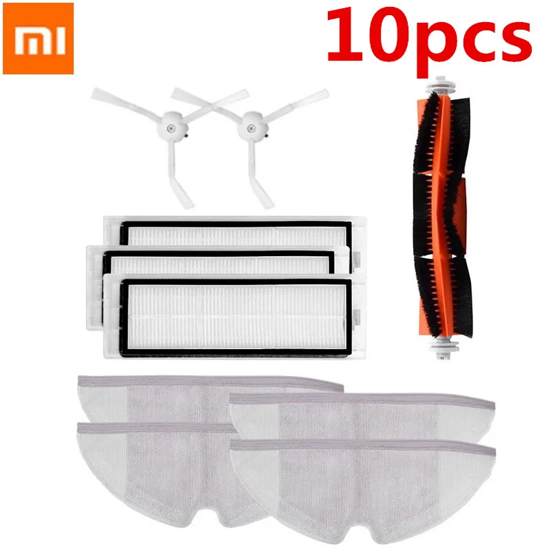 

10pcs Accessories Main brush Hepa Filter Side brush Mop cloths Kit Parts For Xiaomi Mi Robot Vacuum Cleaner Roborock S50 S51 S55