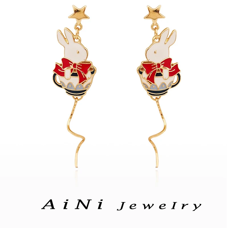 

Trendy Jewelry 925 Silvre Needle Star 2023 Trend New Lovely Design Cartoon Style Little Rabbit Earrings For Women Girl