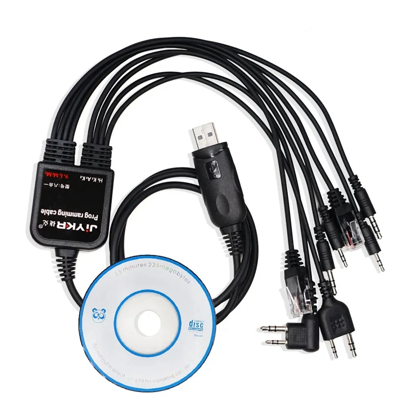 8 в 1 USB-кабель для программирования Baofeng Kenwood AXU4100 Yaesu Icom Walkie Talkie Radio Car CD программное