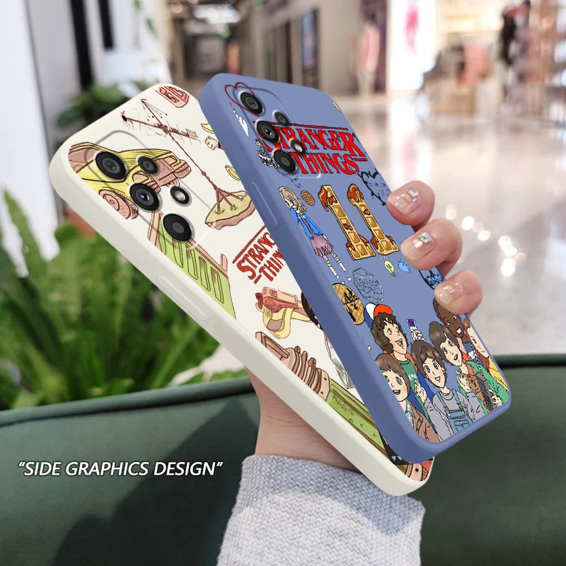 

Stranger Things Cute Logo Phone Case For Samsung A73 A53 A52 A33 A32 A23 A22 A71 A51 A21S A03S A50 A30 5G Liquid Rope Funda