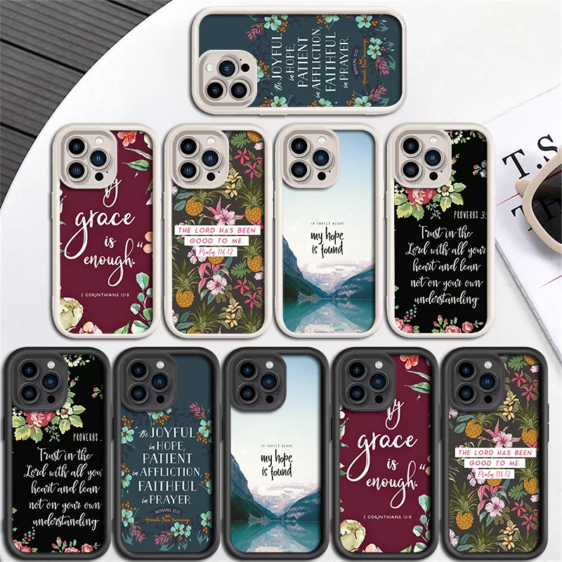 Мягкий силиконовый чехол ET15 с текстом Библии Иисусом для iPhone 15 14 13 12 11 Pro Max Mini Plus